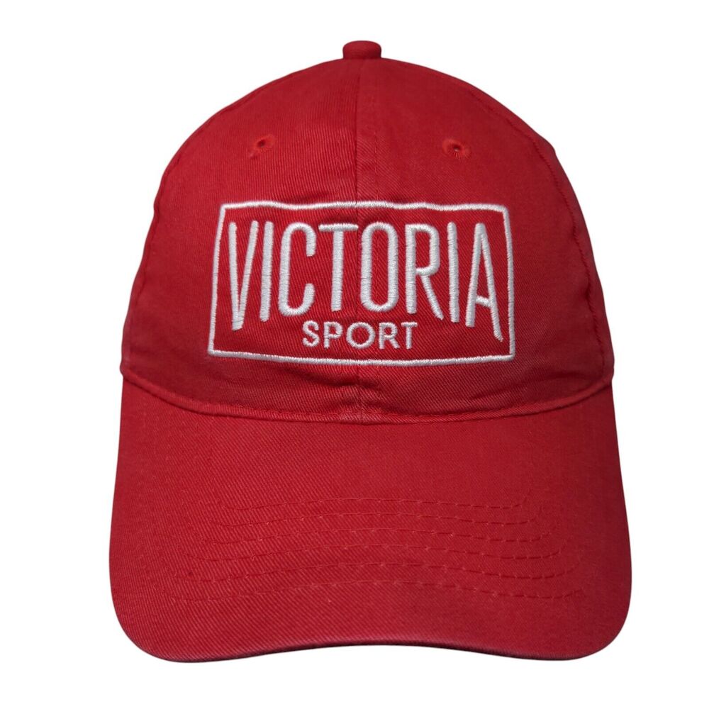 Victoria Sport Strapback Hat Red OSFA Adjustable Embroidered Apollo
